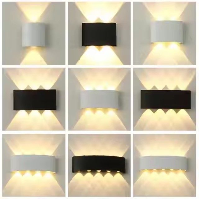 Luxury Led Square Modern Mounted up Down Garden Living Room Wall Home Room Decor Waterproof Outdoor Wall Light Lamp