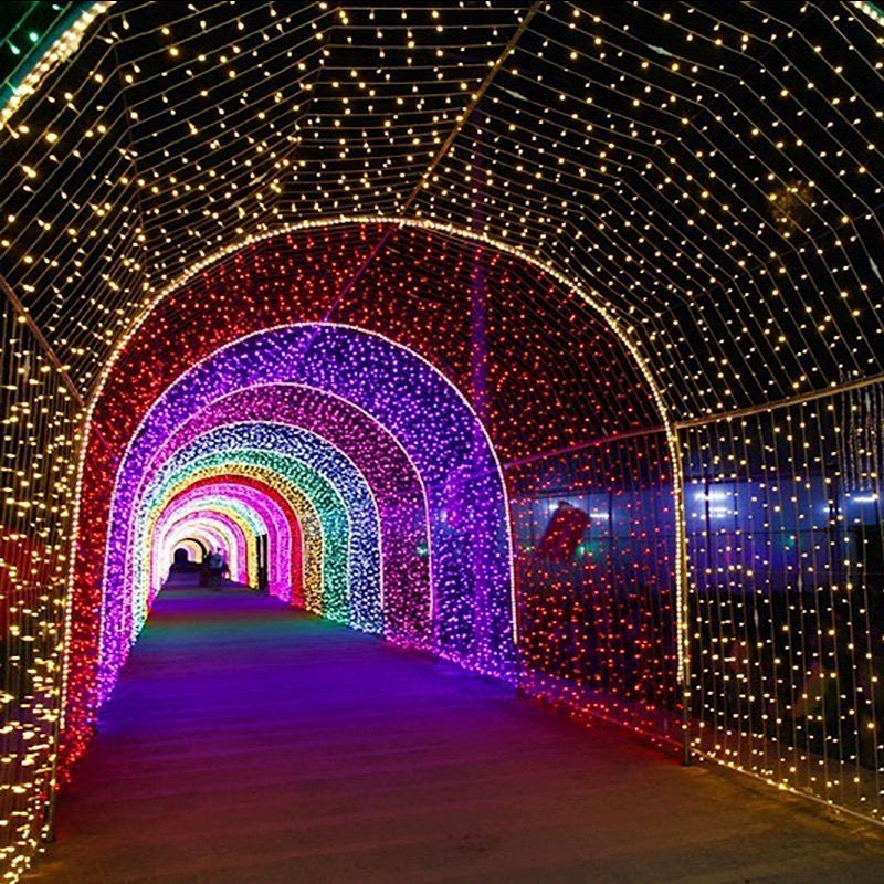 Factory Price RGB LED Light Tunnel For Wedding Christmas Halloween Festivals IP65 Motif Lights Decoration Holiday Decorations