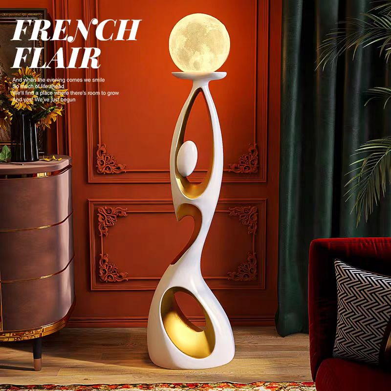 Nordic Abstract Art Sculpture Designer Style Resin LED Floor Lamps For Living Room And Bedroom, Wholesale And Customization