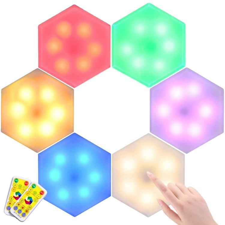 Luxury Diy Rgb Wall Lights Indoor Modern Home Touch Sensor Honeycomb Geometric Panels Hexagonal Led Light Wall Lamp