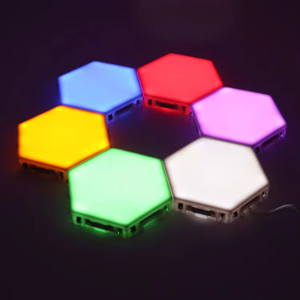 LED Panel Hexagonal Wall Lamp DIY Geometry Splicing Hex Honeycomb Night Light