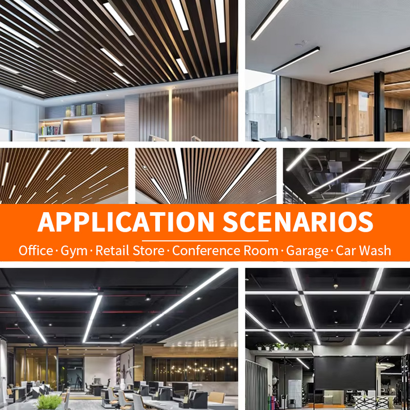 Commercial Light-Emitting Diodes Wrought Aluminum Led Linear Light Gym Shop Office Workshop Pendant Led Linear Light