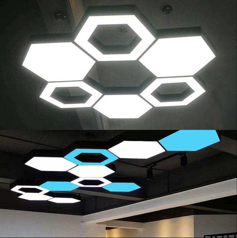 Hot Selling Office Coffee Gym Led Hexagonal Honeycomb Styling Pendant Light