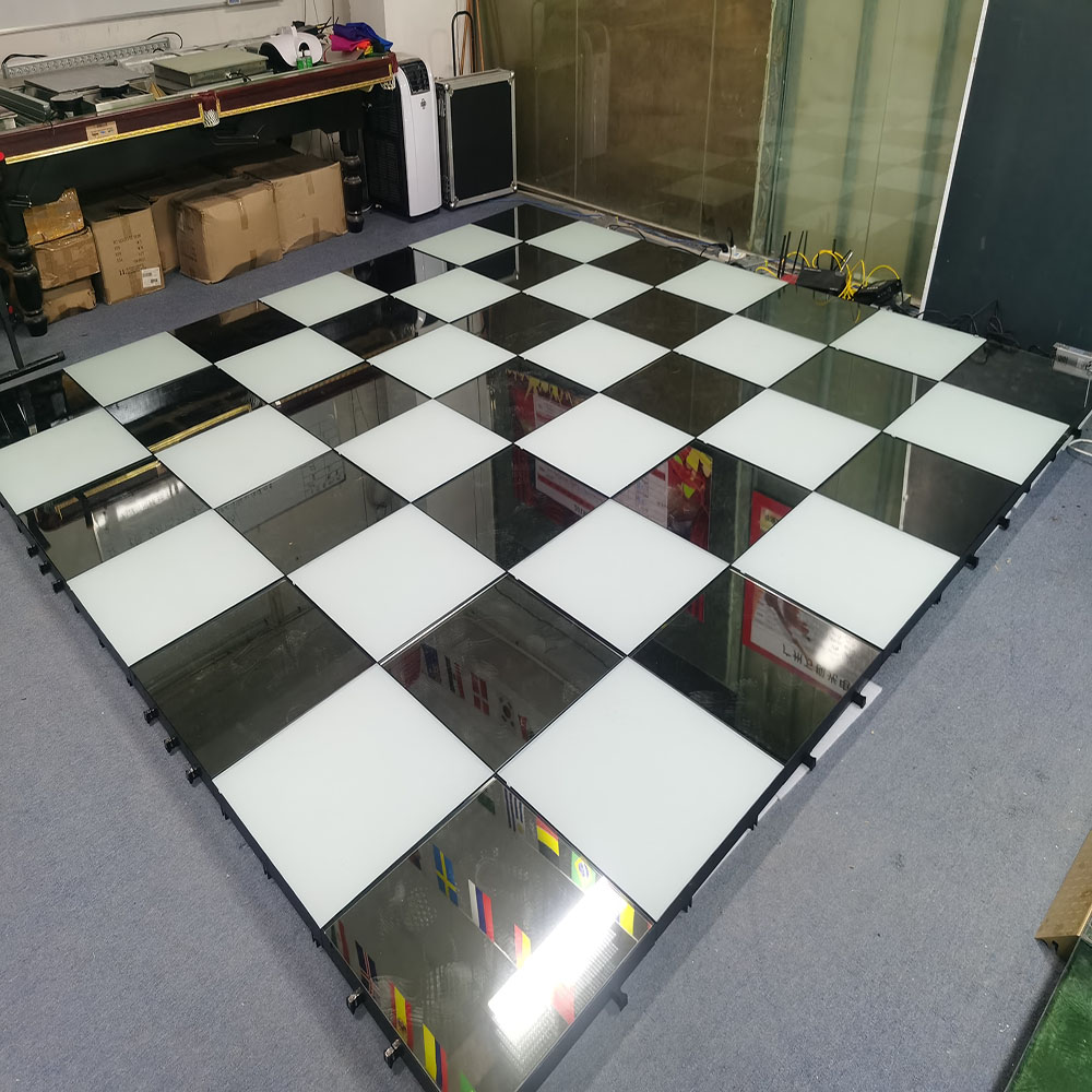Botai Black and White Infinity Light up Interactive Game Grid Magnetic 3d Led Dance Dancing Mirror Floor Panel for Wedding