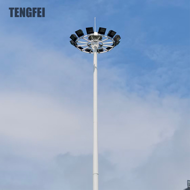 Tengfei 15~45m Octagonal Steel Pole High Mast Led Stadium Light for Large Football Field