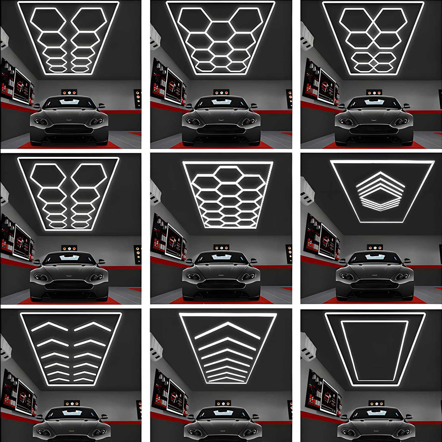 5 Hex Grid Car Light Honeycomb Led Lamp Garage Hexagonal Led Lighting