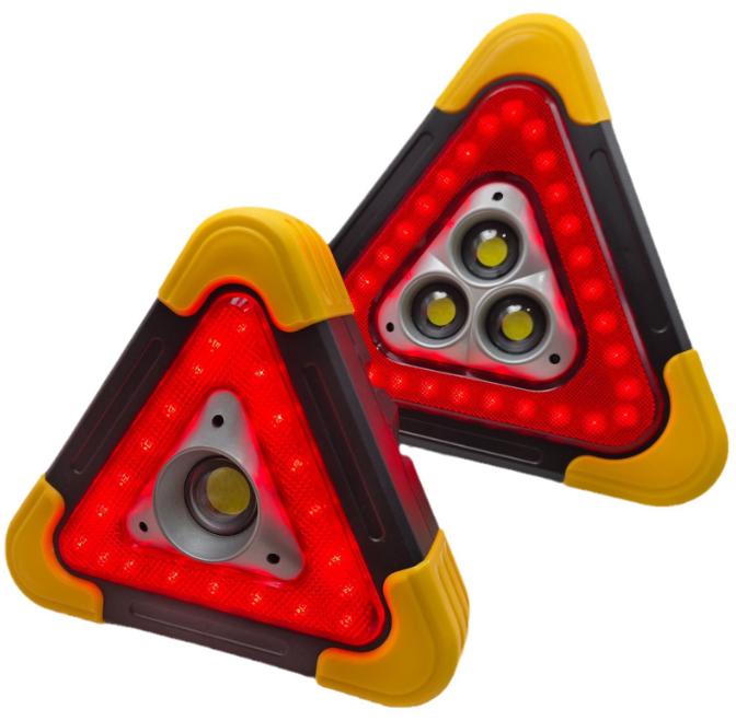 Car Tripod Warning Light LED Multi-functional Emergency Light Solar Charging Triangle Safety Warning Sign