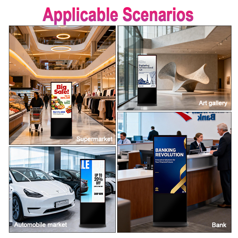 55 65 43-Inch Indoor LED Advertising Screen For Shopping Mall Digital Signage With Animation And IP65 Rating SDK Function