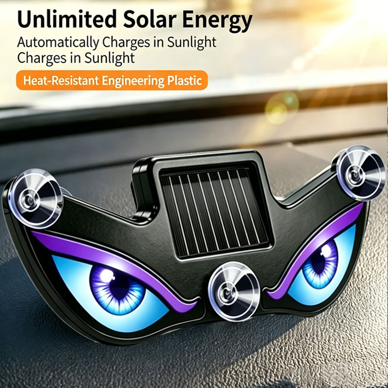Cross-border Auto LED Solar Devil Eye Light, Triangle Window Decor Ambient Light, Breath Light, No Wiring Required