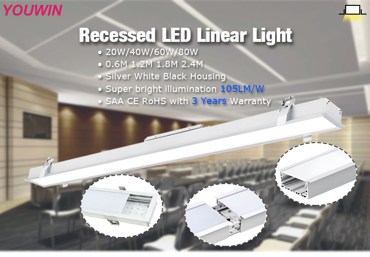 High Quality LED Recessed Linear Light