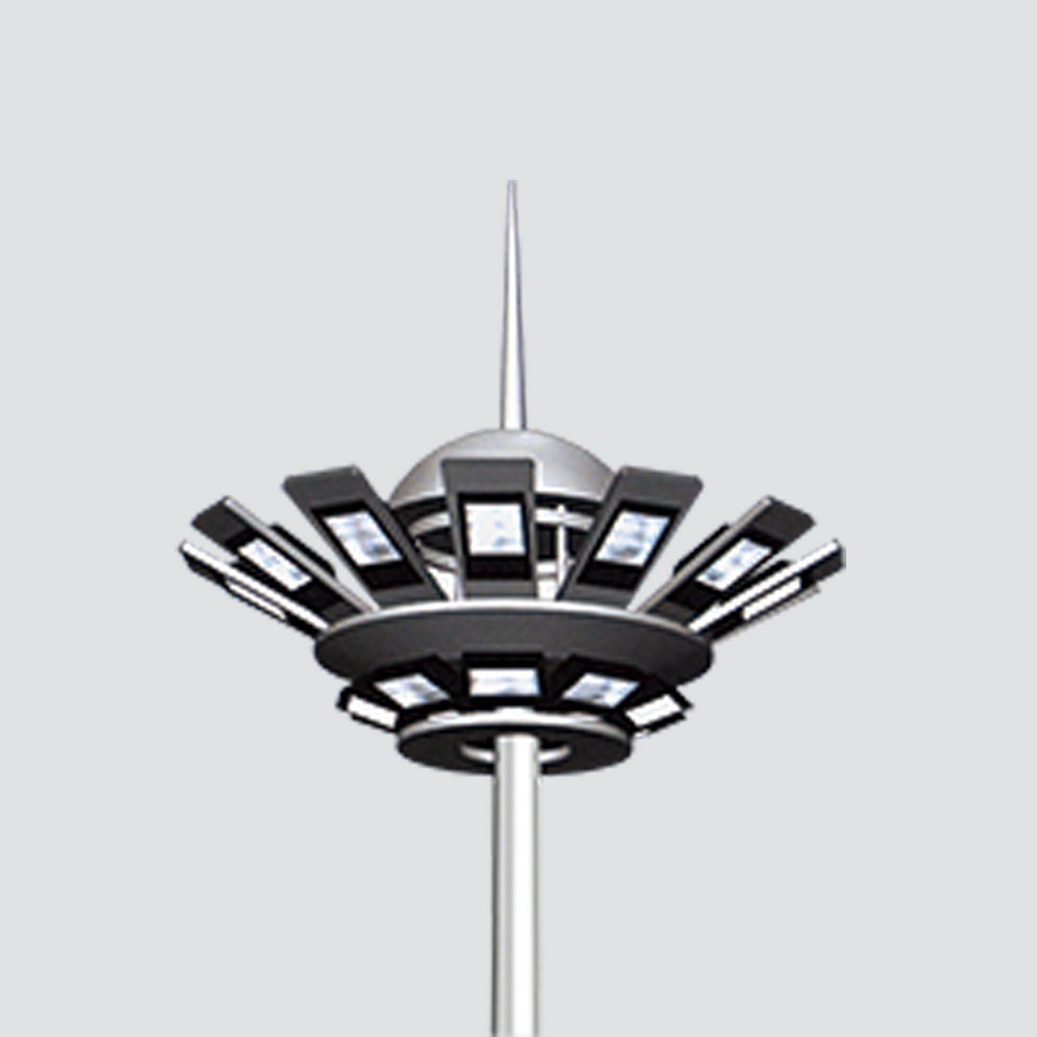 18m 24m 28m 36m 40m IP66 Rated High Mast LED Lighting Octagonal Pole 90-360 Beam Angle 4000K Color Temperature >30000 Lumens 150