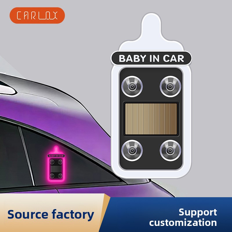 New YFL Solar Car LED Triangle Window Baby Milk Bottle Light-Ambient USB Rechargeable Auto Decoration Lamp