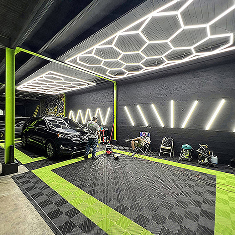 High Quality Hexagonal Led Light For Car Detailing And Workshop Honeycomb Office Work Light For Garage Barbershop Ceiling Light