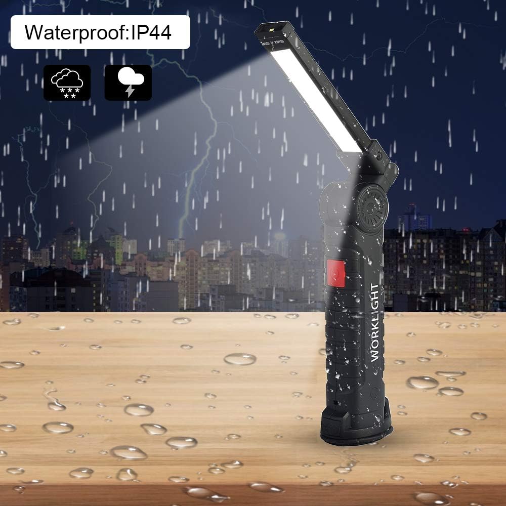 New Handheld Maintenance Light Foldable Magnetic Suction Cob Usb Rechargeable Abs Camping Led Torch Working Lights Flashlights