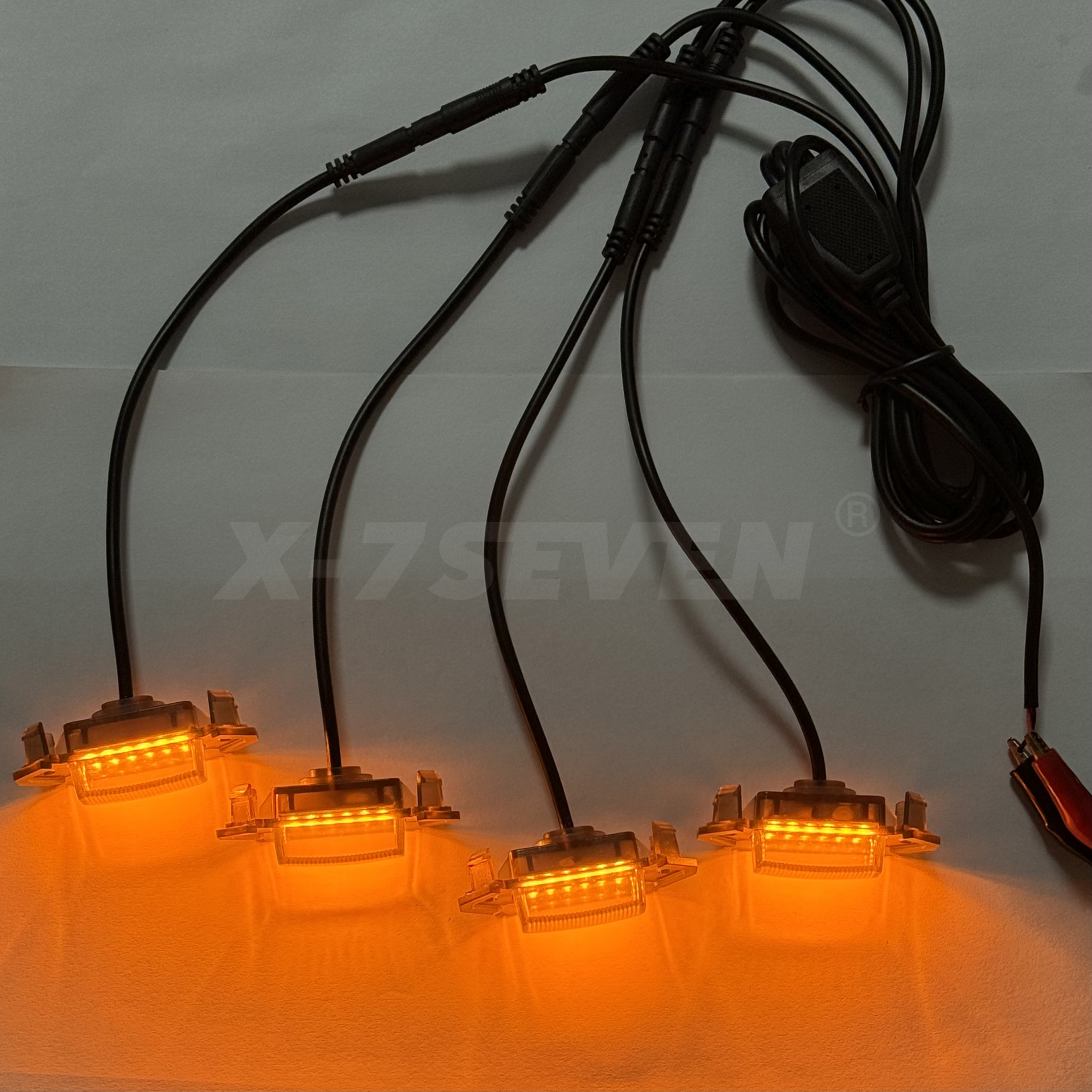 X-7SEVEN 4pcs 6pcs 3pcs RGB 64 Colors Amber LED Grille Lights Front Bumper Grid Decorative Lighting Kits Mounted on Car Grills