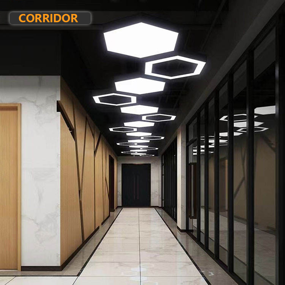 Minimalist Design Project Decoration Lighting Flicker Free 36W CRI95 Dim to Warm Garage Hexagonal LED Lamp