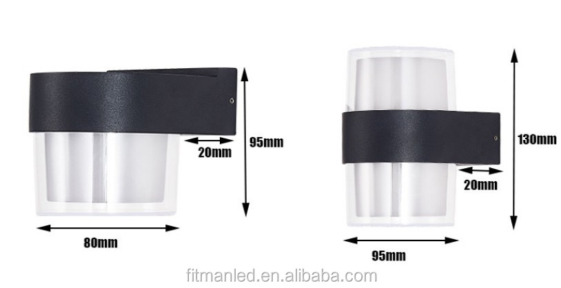 LED Wall Light Specification Diagram