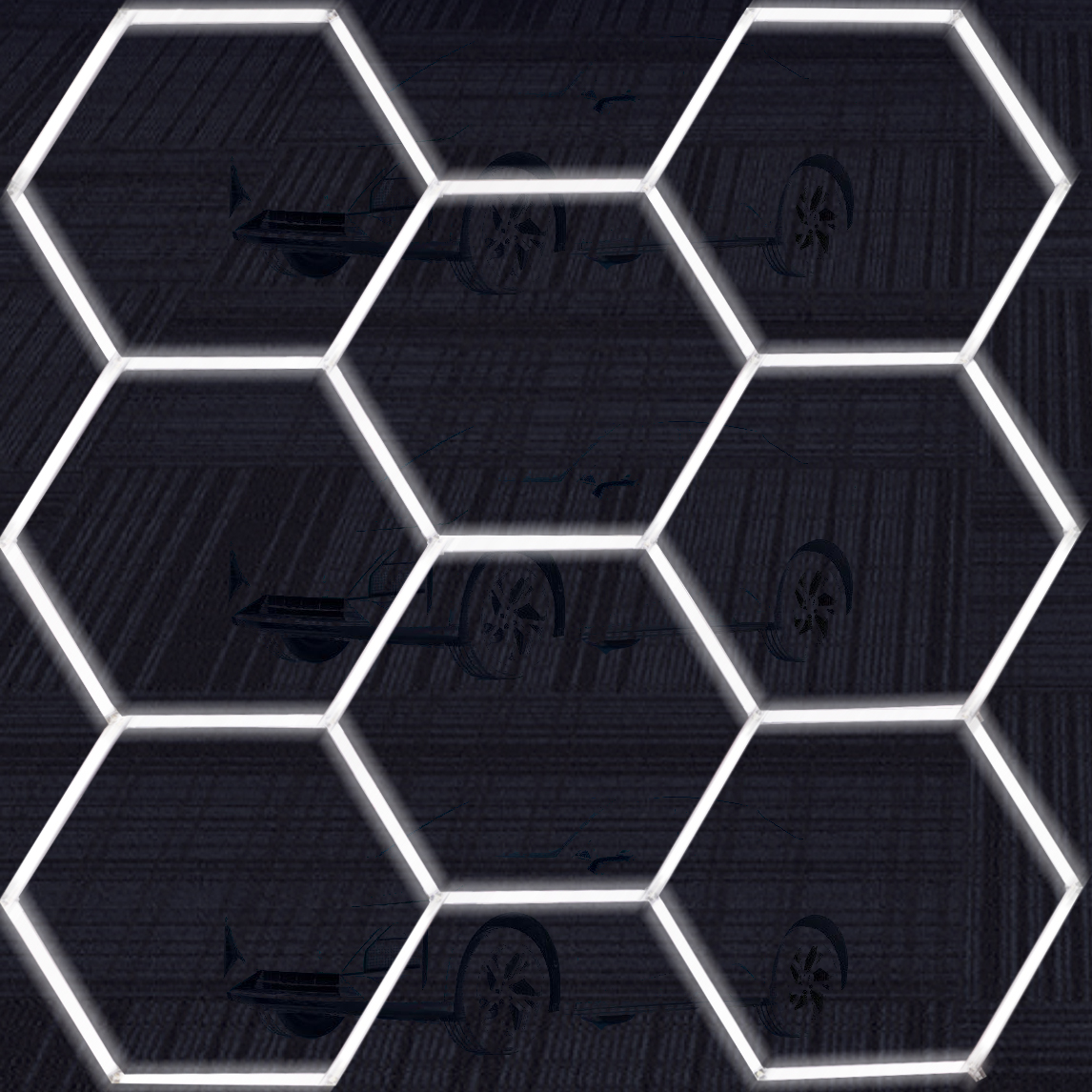 Hexagonal LED Light Garage roof Car Workshop Honeycomb Lights Automotive LED Working Detailing RGB Ceiling Lights