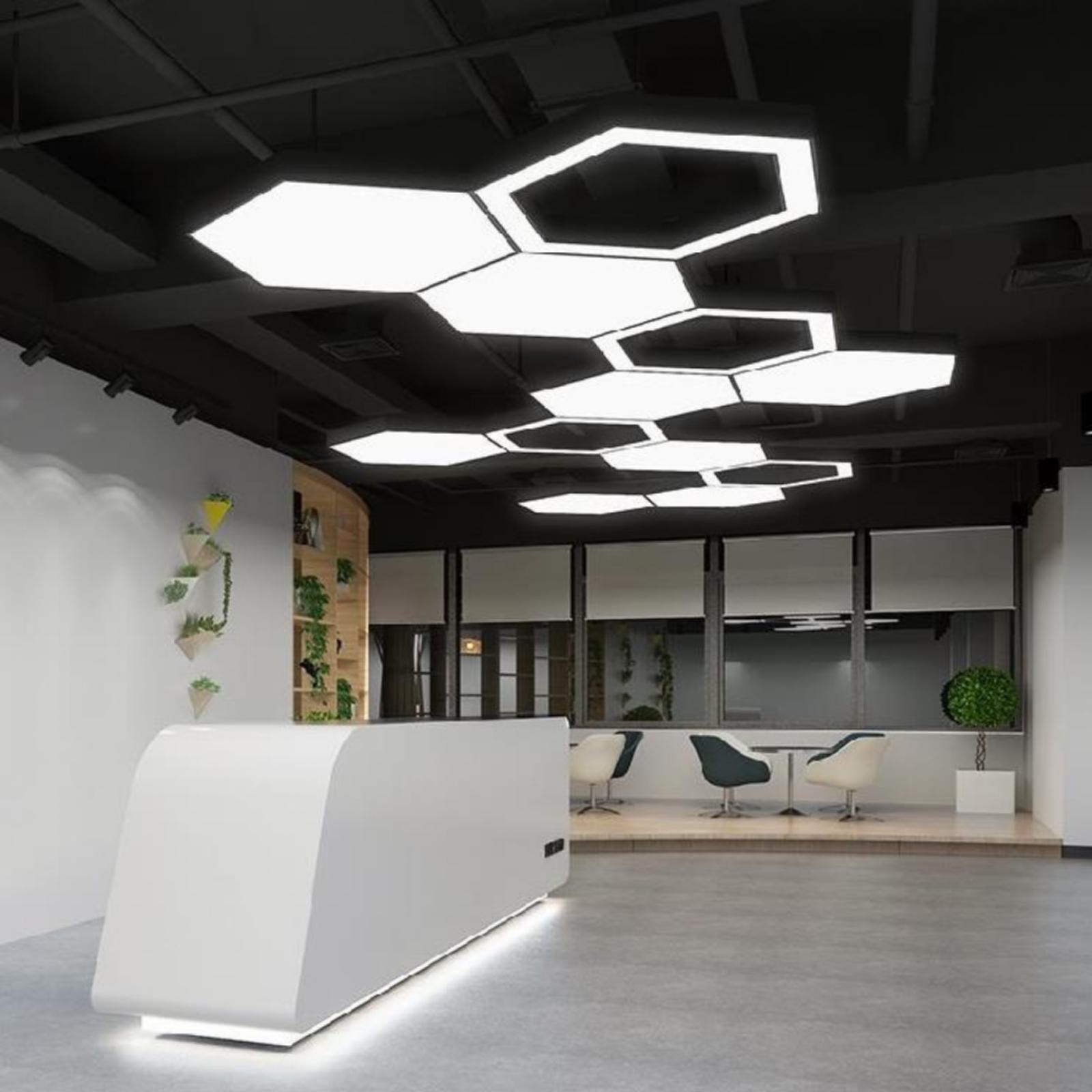Hollow Style Hexagon Shape Pendant Led Luminaire Light For Projects For Work Shop Office