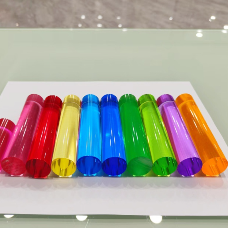 Multi Colored Reusable LED Acrylic Glow Sticks RGB Light Up Cylinder With Extruding Cutting Services For Concerts Event Supplies