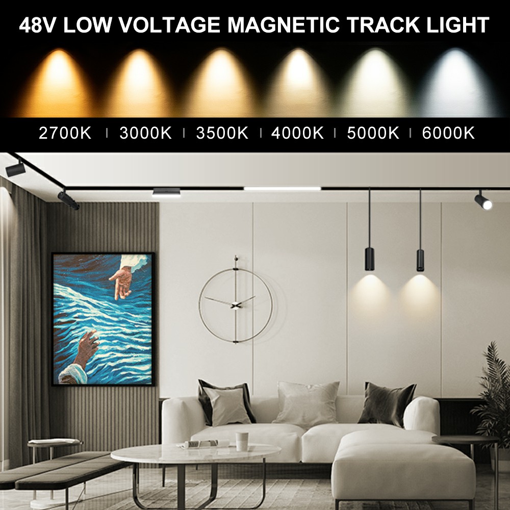 Office Showroom Aluminum 15W 48V 3000k-5700k Tunnable TUYA Control Wifi Zigbee Zoomable Led Magnetic Track Light