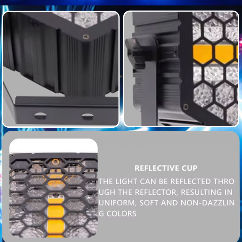 Hexagon Retro LED Stage Light DMX RGB Effect Light for Nightclub Disco Party Banquet Hall Performance