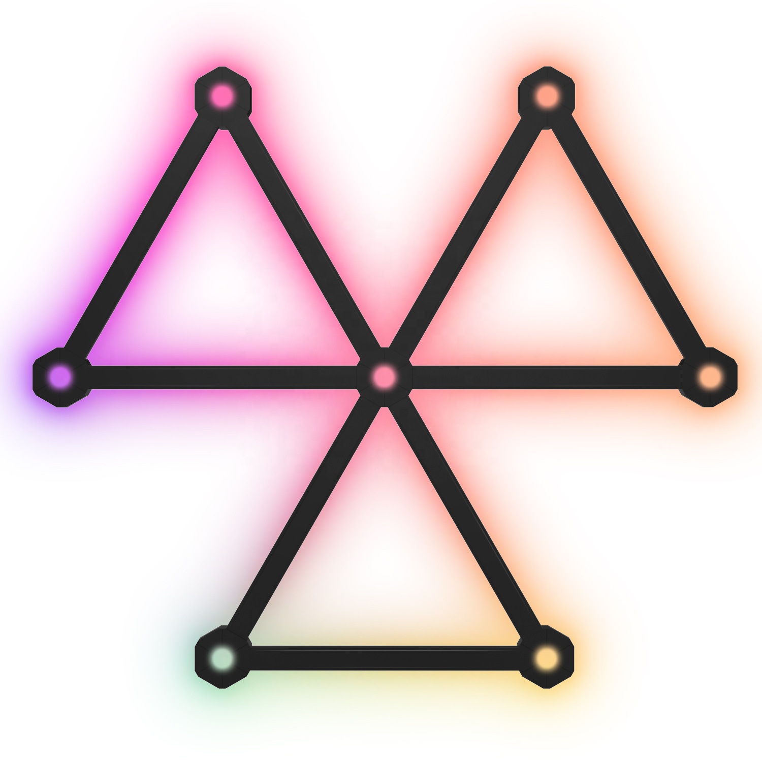 9 Lines Black Smart WiFi App Control RGB LED Wall Light Lines Music Sync LED DIY Geometric Splicing Game Lights