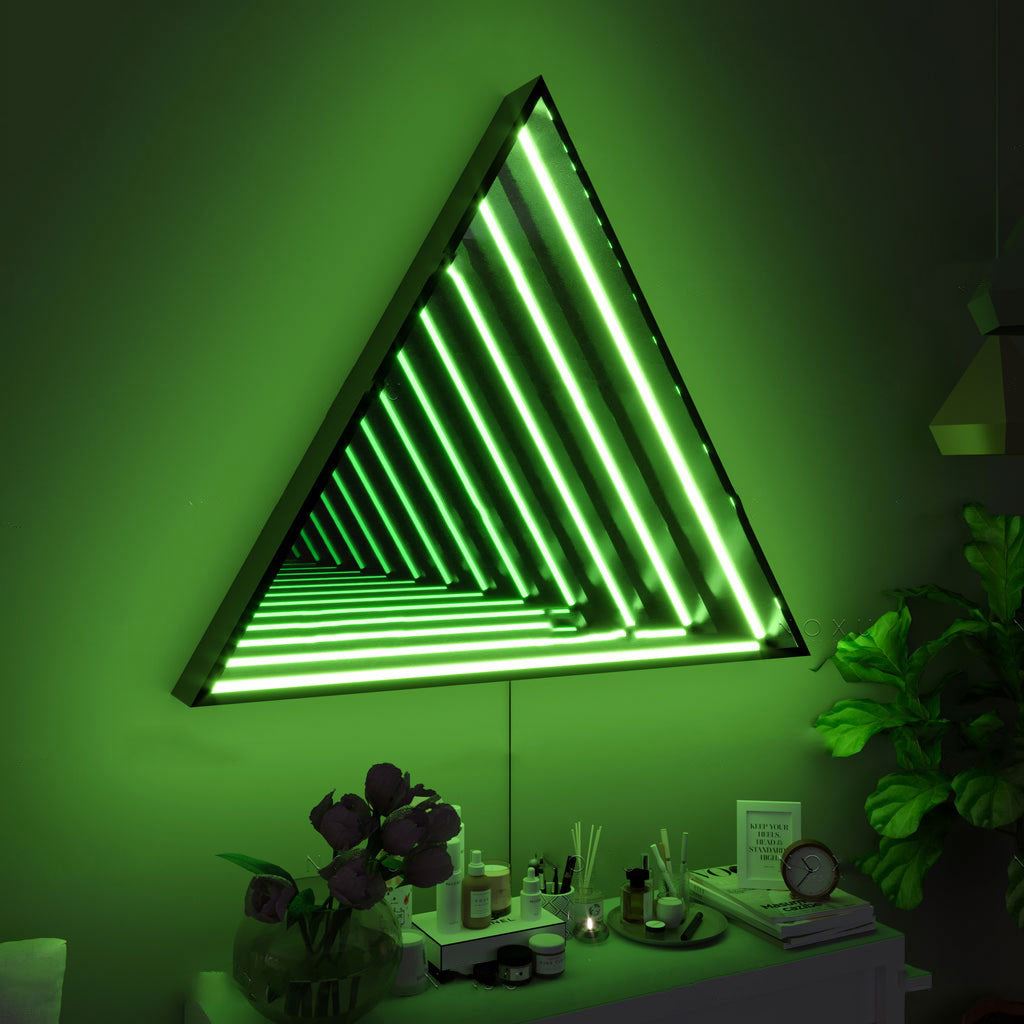 Tiktok Hot Selling 50CM LED Modern Design RGB Triangle Atmosphere Wall Light Living Room Bedroom Infinity Mirror Lamp