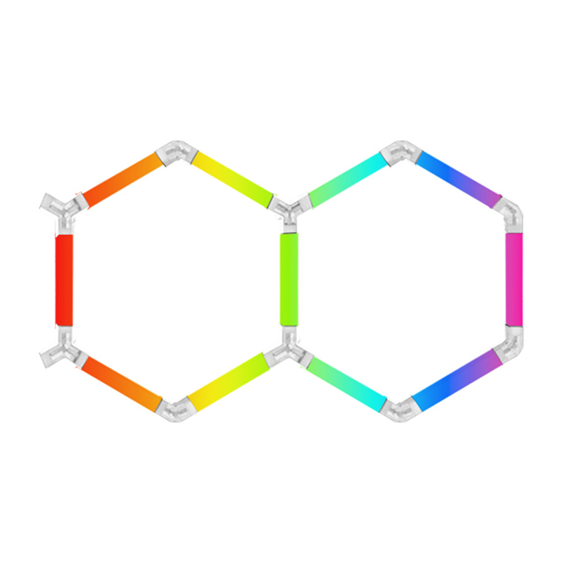 RGB Honeycomb Light 2-Hole DC24V Garage Light Bar Atmosphere Car Detailing Salon Multicolored Fantasy LED Light