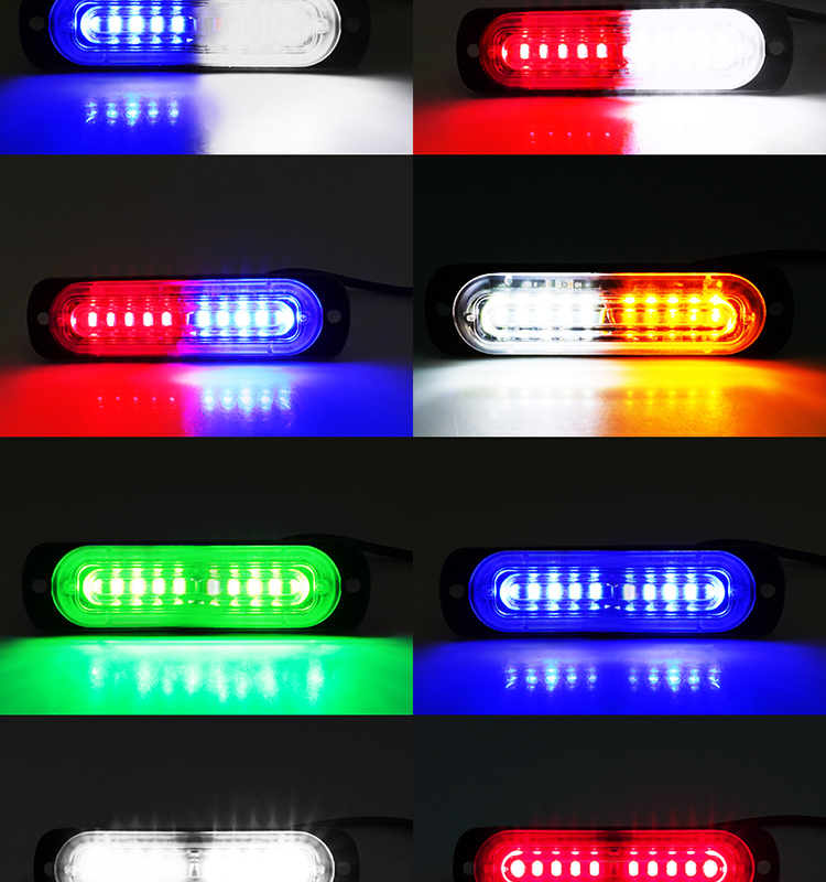 New LED Side Marker Light Ultra-thin Light 10LED Truck Side Grid Light 12-24V Car Strobe Lamp Yellow Blue Red