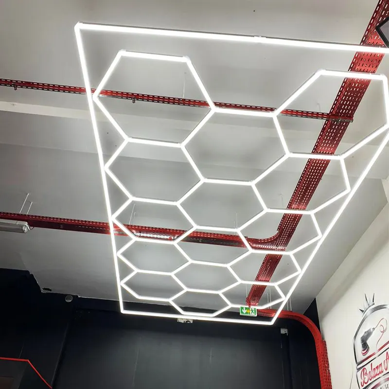 Car Workshop Honeycomb Light Geometric Design DIY High Lightness Hexagonal Garage Work Light Hexagon Led Light