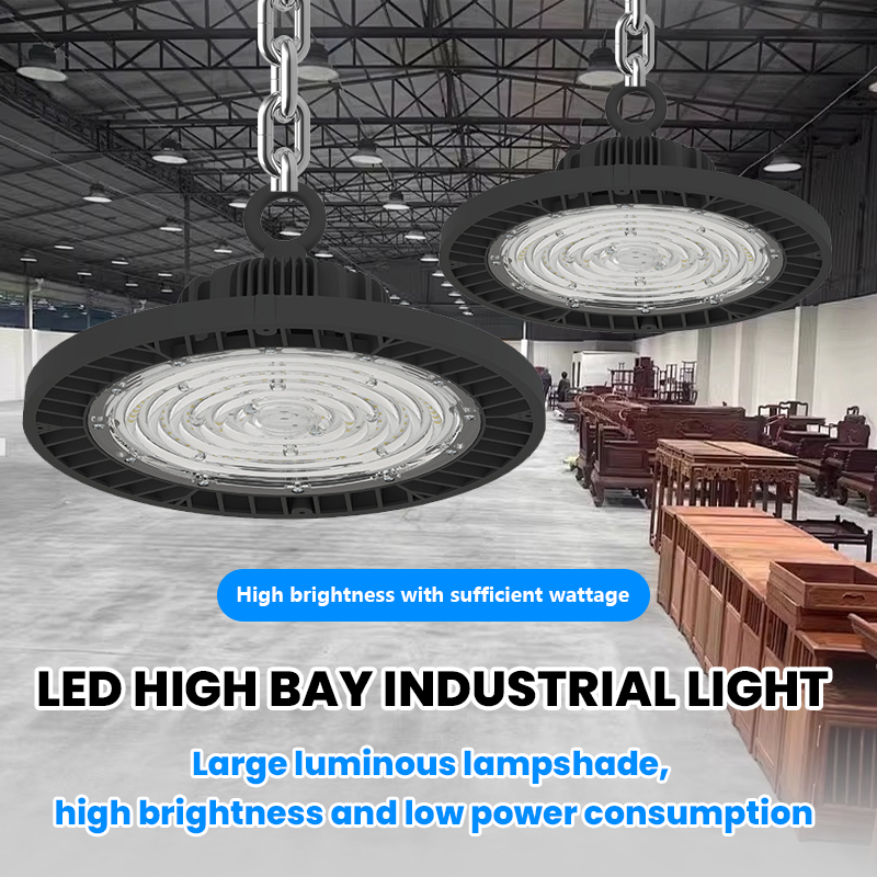 IP65 Aluminum High Bay Light 50W-250W UFO for LED Industrial Lamp Adjustable Power for Warehouse Workshop &amp; Garage