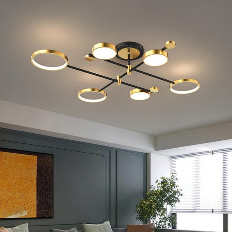 Modern Geometric Ring LED Ceiling Light for Minimalist Living Room Decor