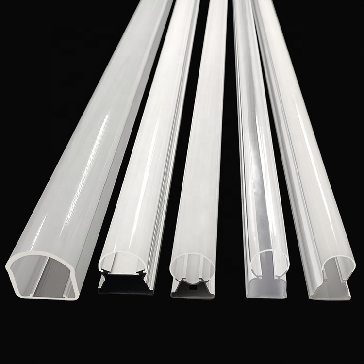 Plastic Profiles Tubes Led Extrusion Acrylic Linear Light Diffuser Clear Pc Plastic Light Cover Polycarbonate Led Diffuser Tube