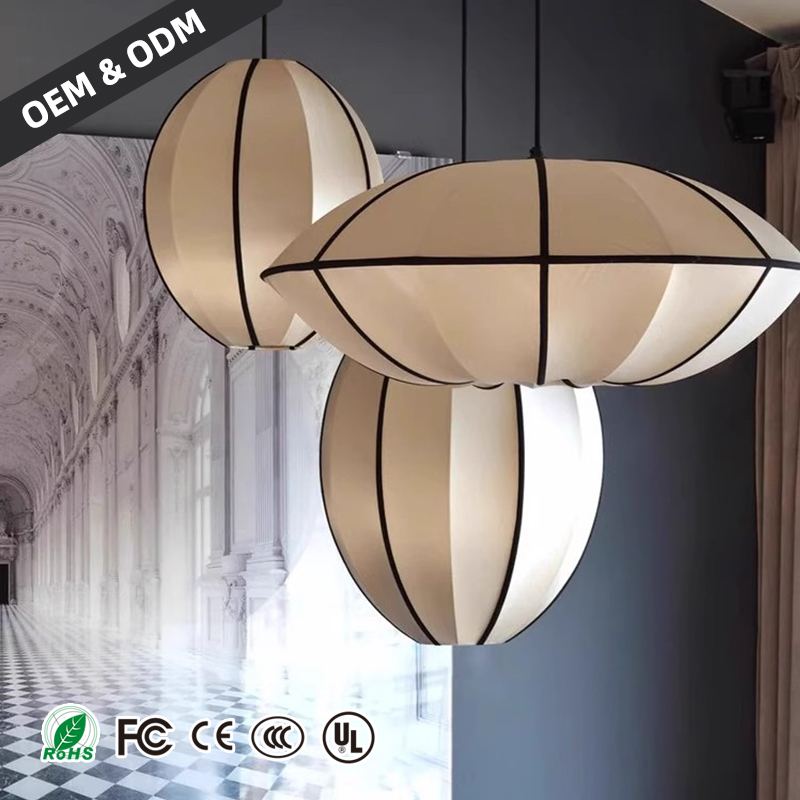 Wabi Sabi Fabric Pendant Lights Home Living Room Hanging Lamp Restaurant Bedroom Zen Tea Room Chandelier Lamp