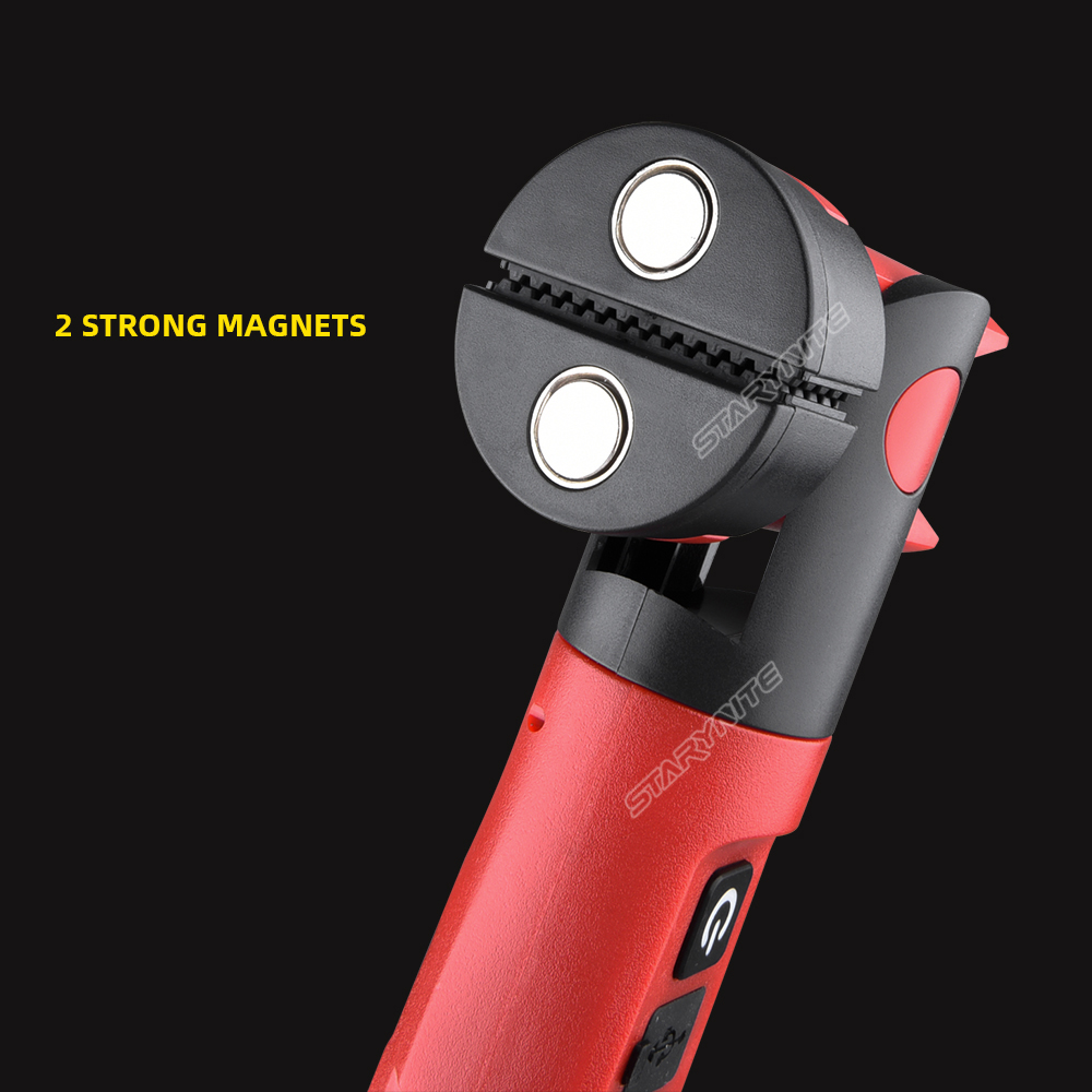 STARYNITE Rechargeable Cordless Led Underhood Work Light in Split Structure with Clips Hooks Magnets for Car Repair Inspection