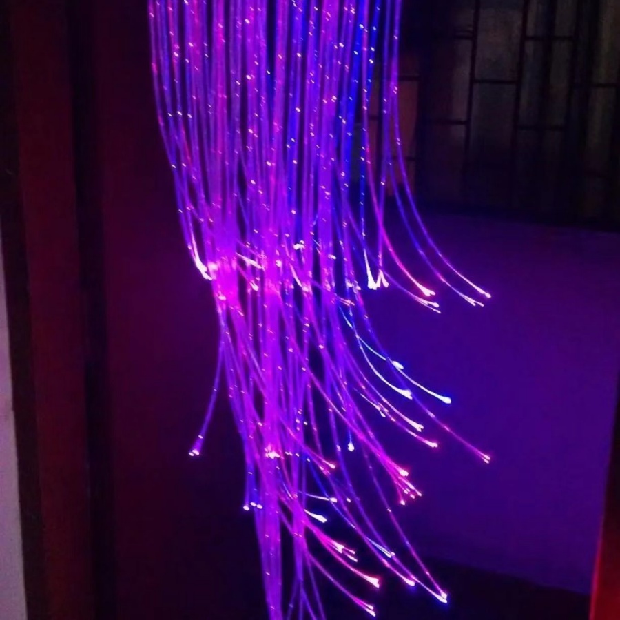 LED Fiber Optic Rain Cloud Waterfall Curtain Light IP44 Waterproof RGBW Color Remote Control Dimmable 50000 Hours Stylish