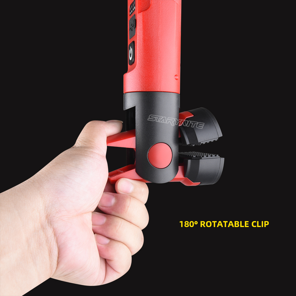 STARYNITE Rechargeable Cordless Led Underhood Work Light in Split Structure with Clips Hooks Magnets for Car Repair Inspection