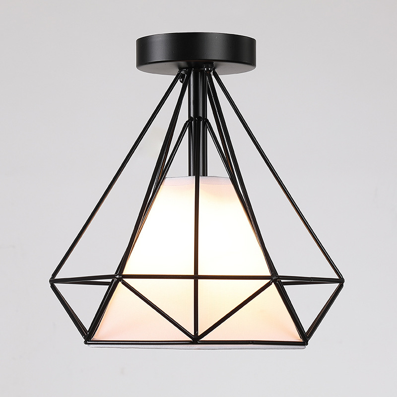 JYLIGHTING Loft Style Black Geometric Ceiling Lamp Light Living Room Bedroom Restaurant Adjustable Height Wedding Event Decor