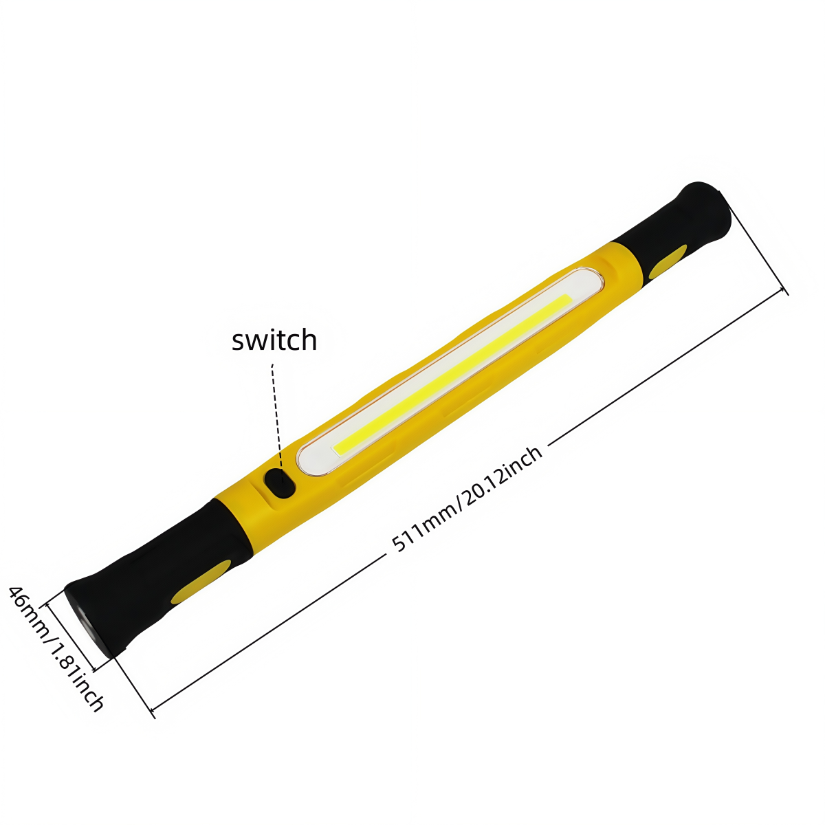 Rechargeable 10W COB LED Underhood Work Light Magnetic Bar Lamp with Hook Inspection Torch 950LM for Automotive Garage Repair