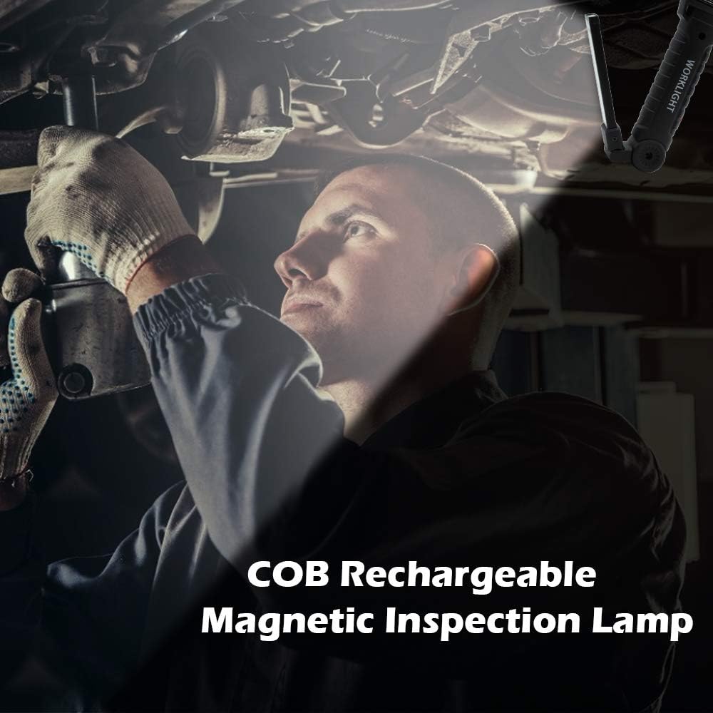 New Handheld Maintenance Light Foldable Magnetic Suction Cob Usb Rechargeable Abs Camping Led Torch Working Lights Flashlights