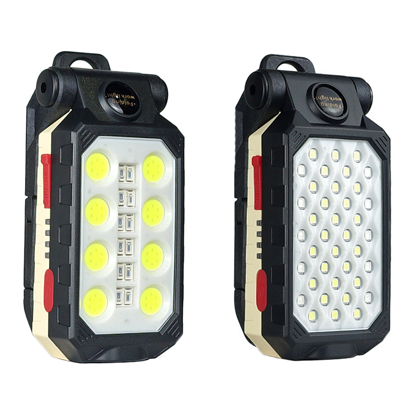 COB Portable Fold Work Light Led Folding Rechargeable Working Lamp for Camping Car Repair With Magnet and Hook
