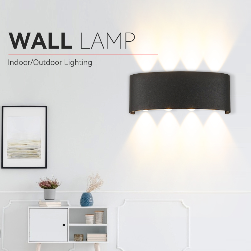 Modern Indoor Wall Lights for Home Surface Mounted Black Walllighting Interior Plastic Led Lights /Led Wall Light