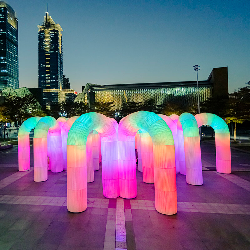 Inflatable Luminous U-shaped rainbow Arch Colorful Color-changing Outdoor Celebration Decoration Layout Gas Model Custom Lamps