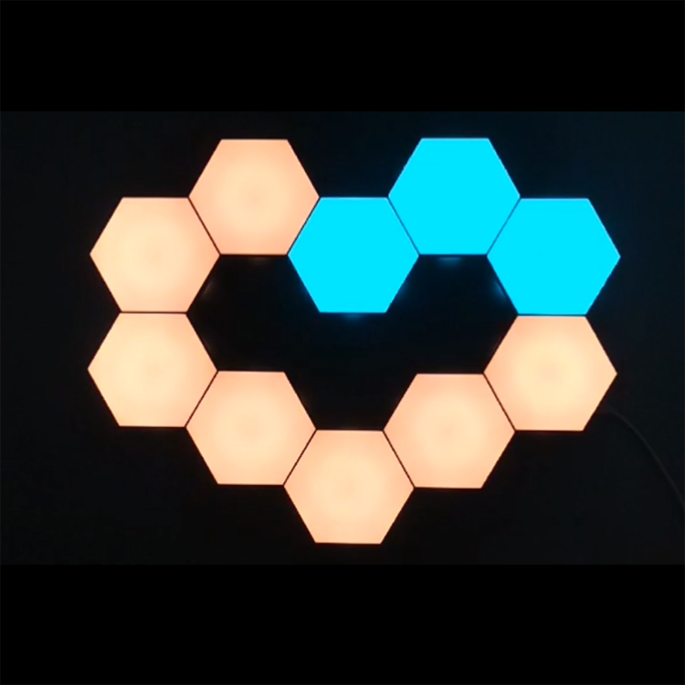 Best Selling Small Polygon Geometric Metal Pendant Light Hexagonal Modular Touch Sensitive Lamps RGB Remote Control Multi Color