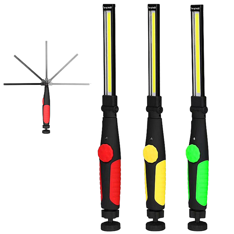 Handheld Portable COB Work Lamps Magnetic Base Dimmable LED Rechargeable Road Workshops Flashlight Car Repair Light