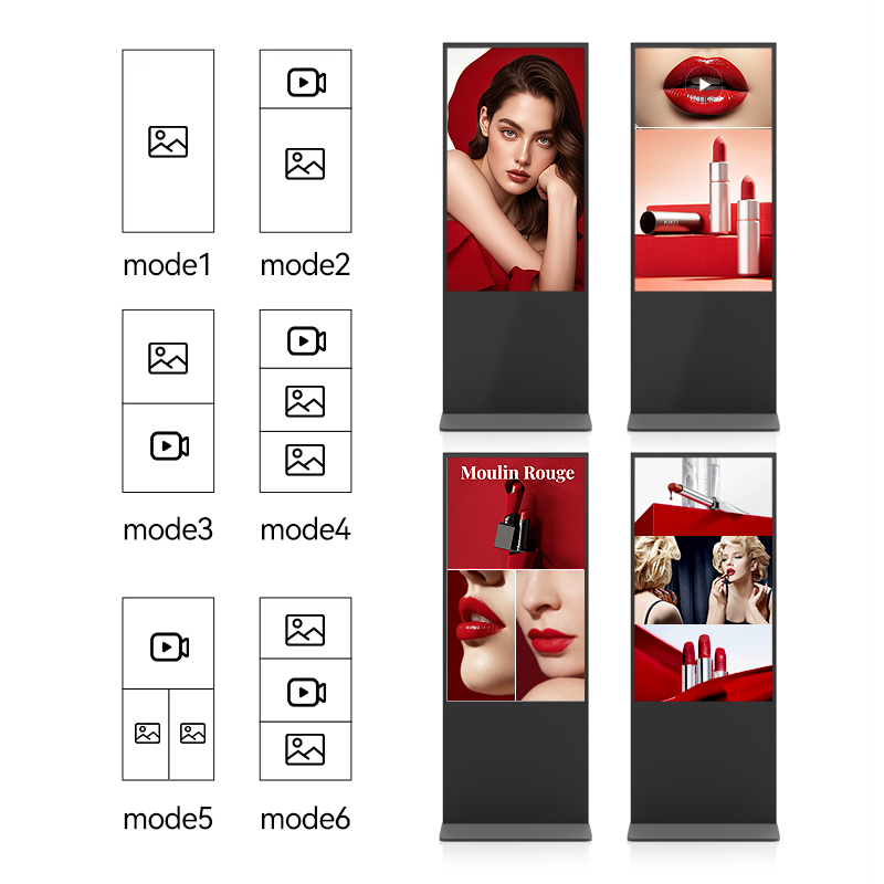 55 65 43-Inch Indoor LED Advertising Screen For Shopping Mall Digital Signage With Animation And IP65 Rating SDK Function