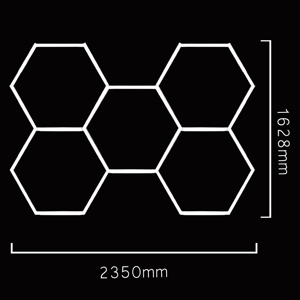 5-Hole RGB Honeycomb Grid LED Car Detailing Light Dust-Free Film Application Workshop Work Station Lamp Showroom Wash Garage
