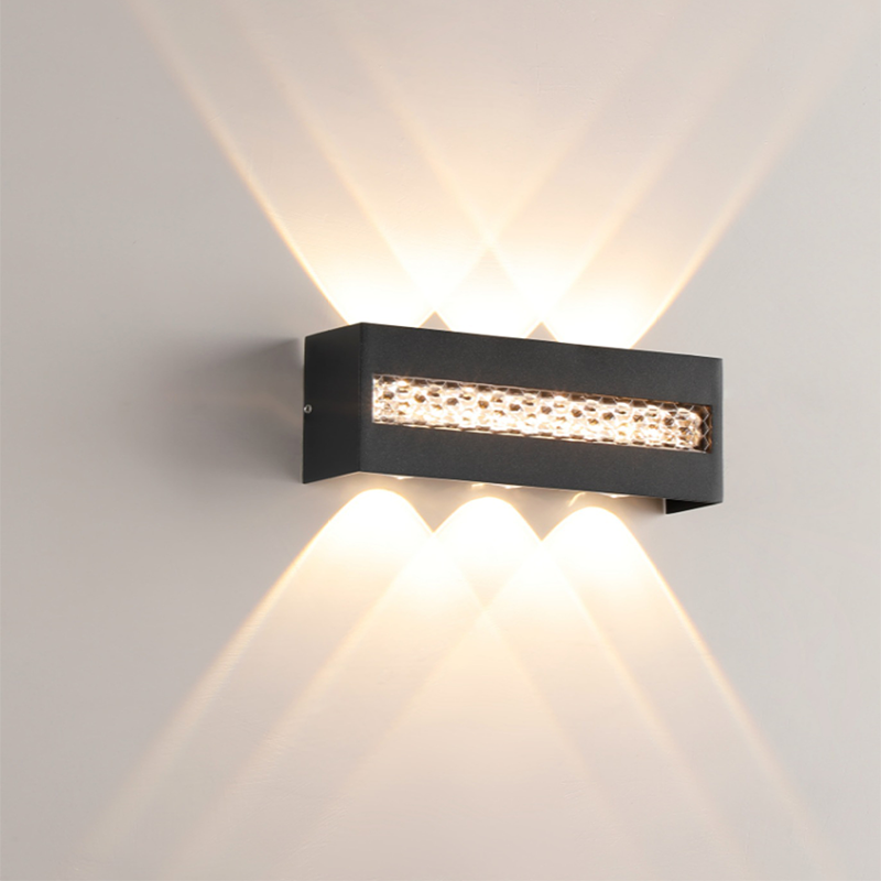 ABS IP65 Smart Home LED Wall Lamp Borosilicate Glass Diffuser 3000K Soft Warm White Aluminum Base Waterproof CRI80 180 Outdoor