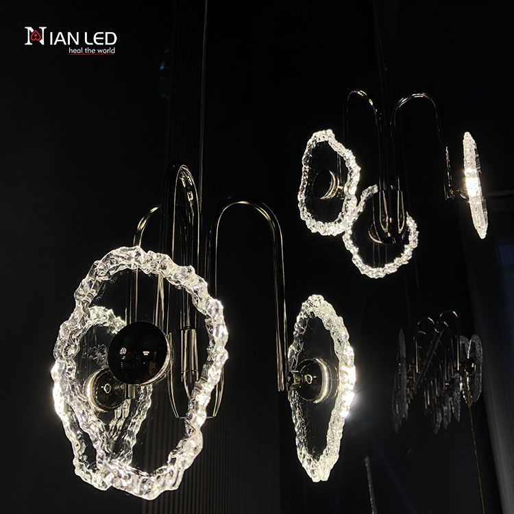 Modern Minimalist Acrylic LED Chandelier with Remote Control Anti-Glare &amp; Dimmable-Luxury Living Room Hotel Hanging Lights